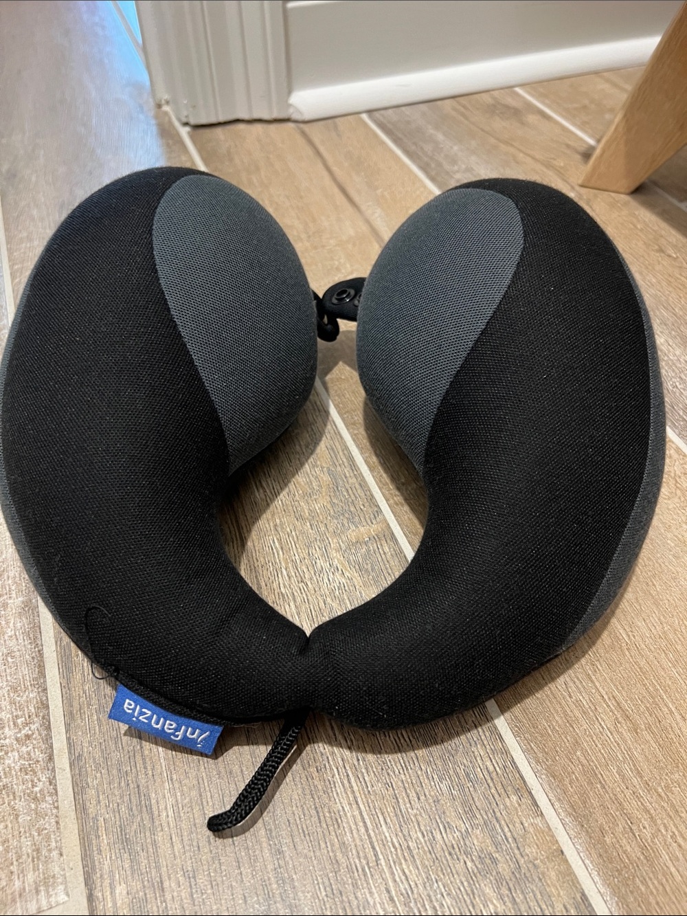 Kids Travel Neck Pillow - Black & Gray U-Shape